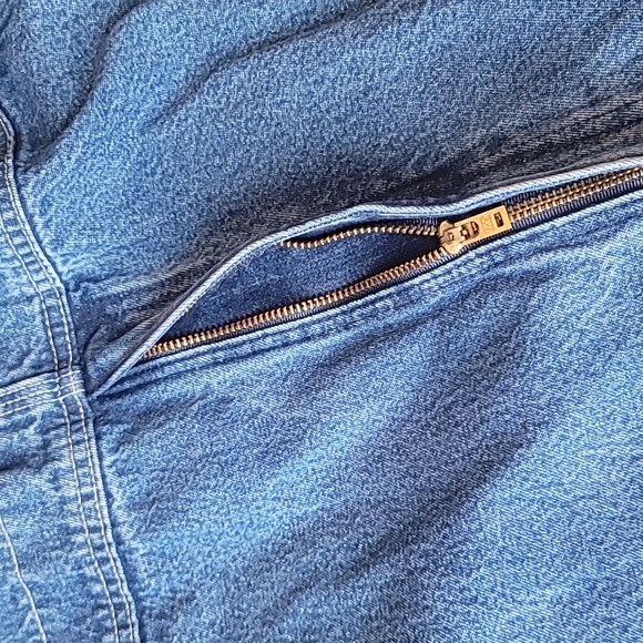 CARHARTT Mens Denim Workwear 90's Blue Jean Overalls 42×32 - Picture 6 of 16